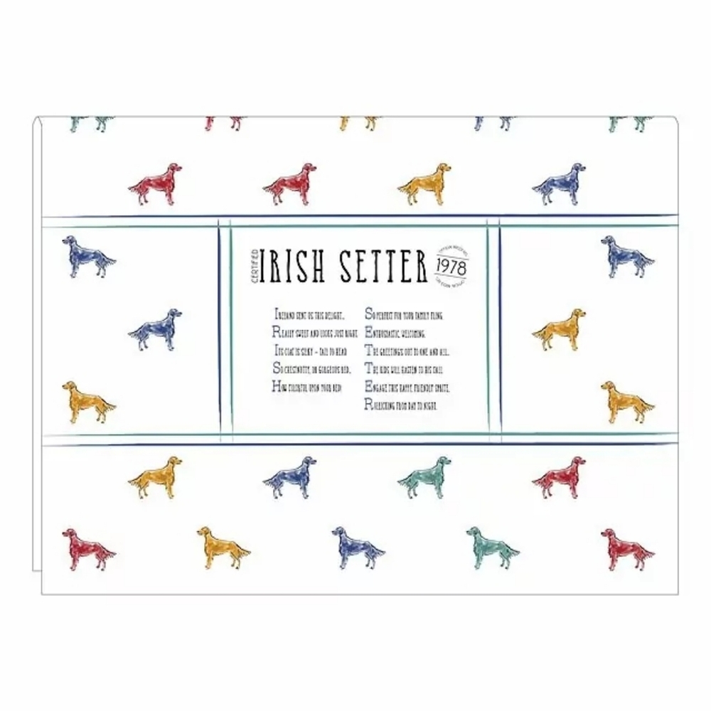 Dog Pedigree Poem Dish Towel, Irish Setter
